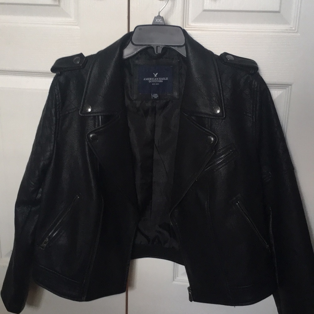 Black leather jacket